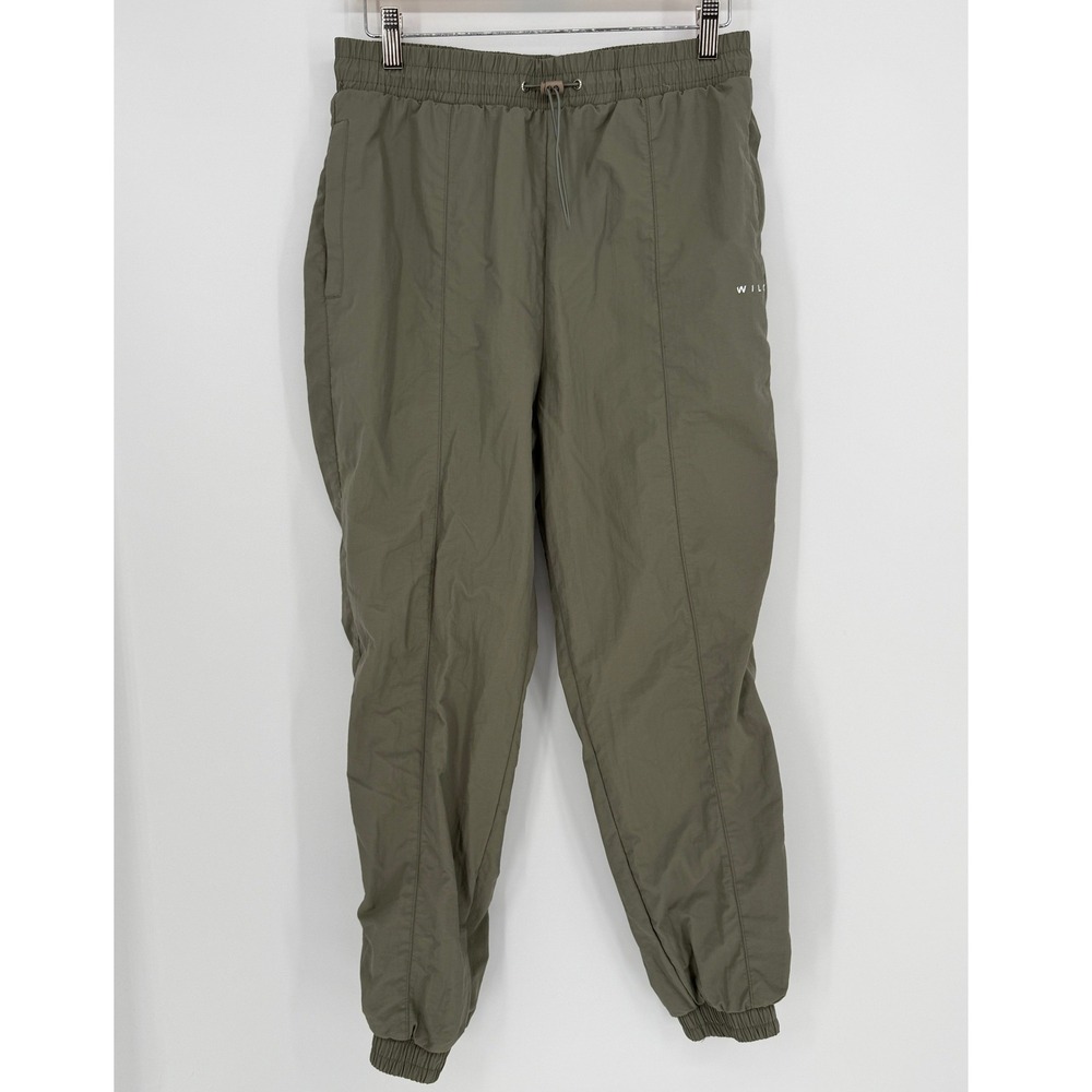 Wilo The Label Jogger Pants Gorpcore Women M 29x26 Olive Green Lounge Gym EUC